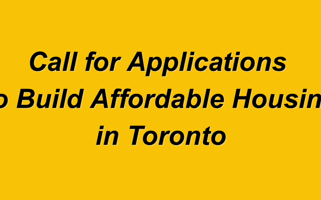 Call for Applications to Build Affordable Housing